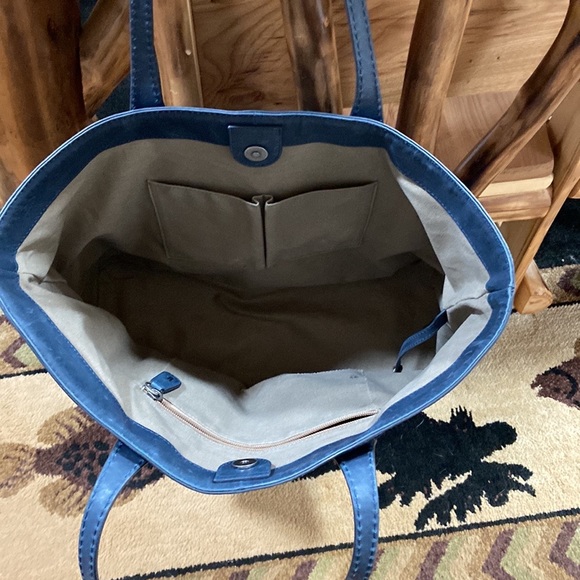 Frye Navy Denim tote - Picture 3 of 12